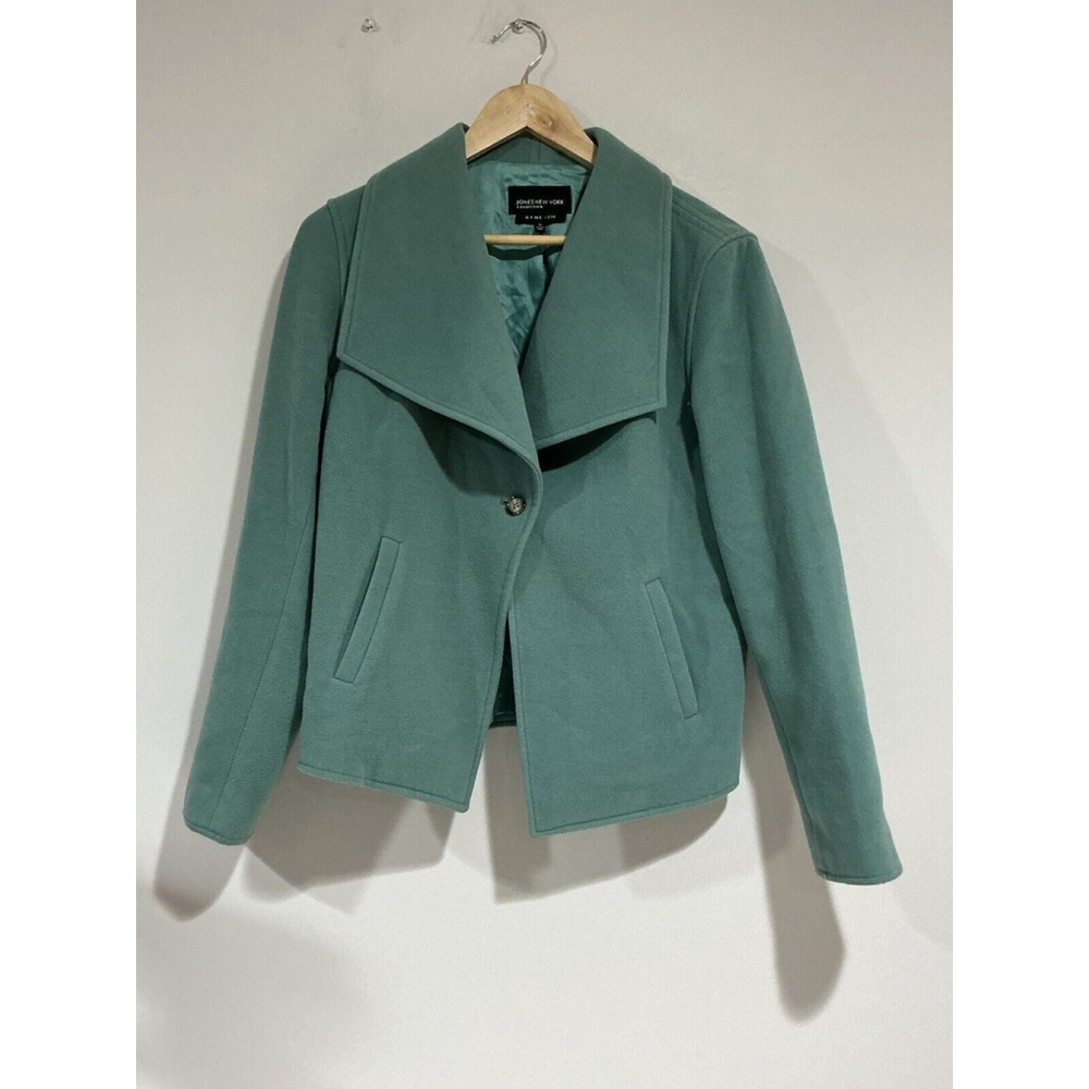 Womans Jones Ny Collection Stretch Green Medium Lined Long Sleeve Jacket